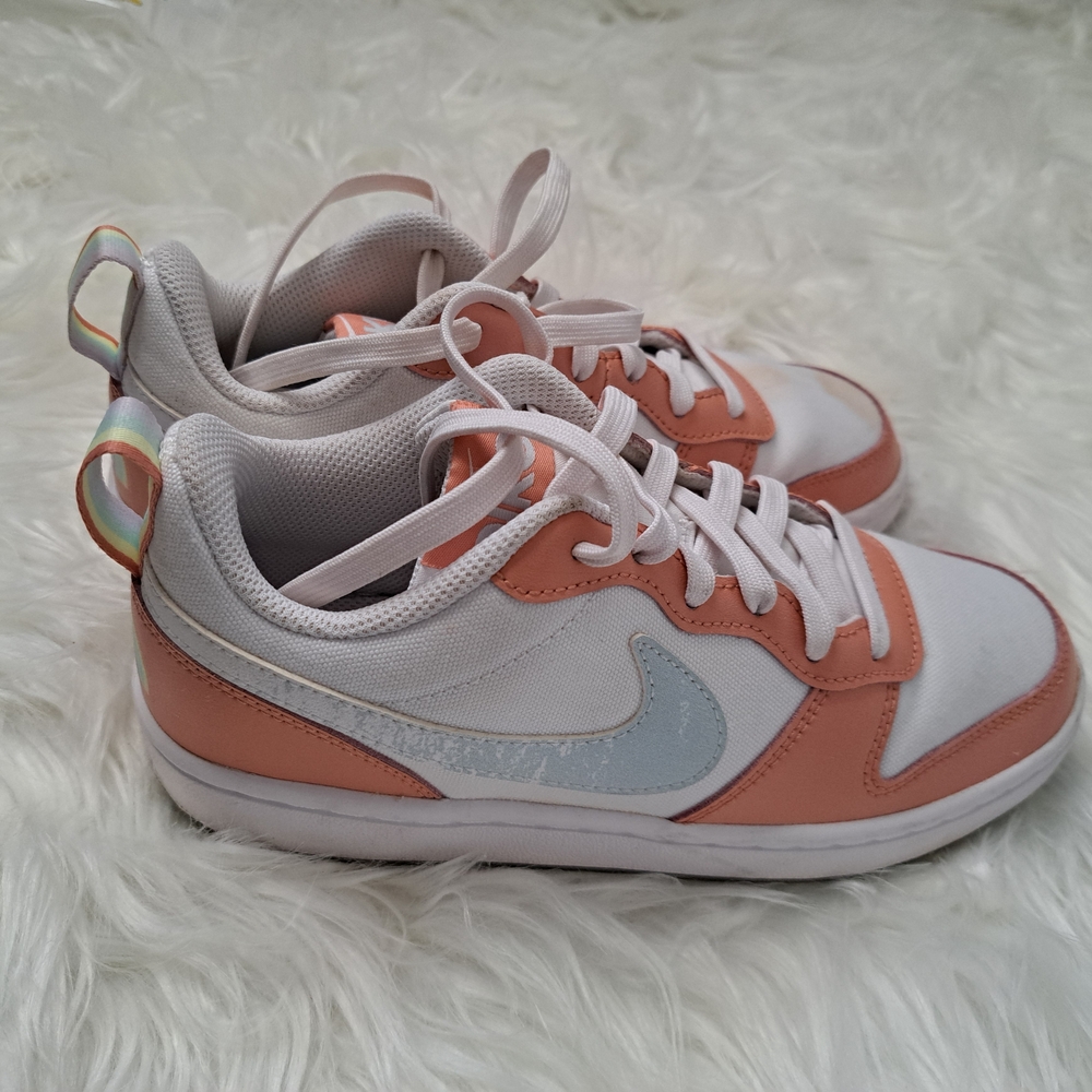 Nike Kids' White and Peach SneakersNIKE Court Borough Low 2 SE Sneakers DM1216-1